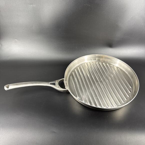 Calphalon 13 Inch Large Stainless Steel Grill Pan Grooved Skillet - Picture 1 of 13